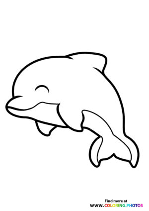 Dolphin jumping in the air coloring page
