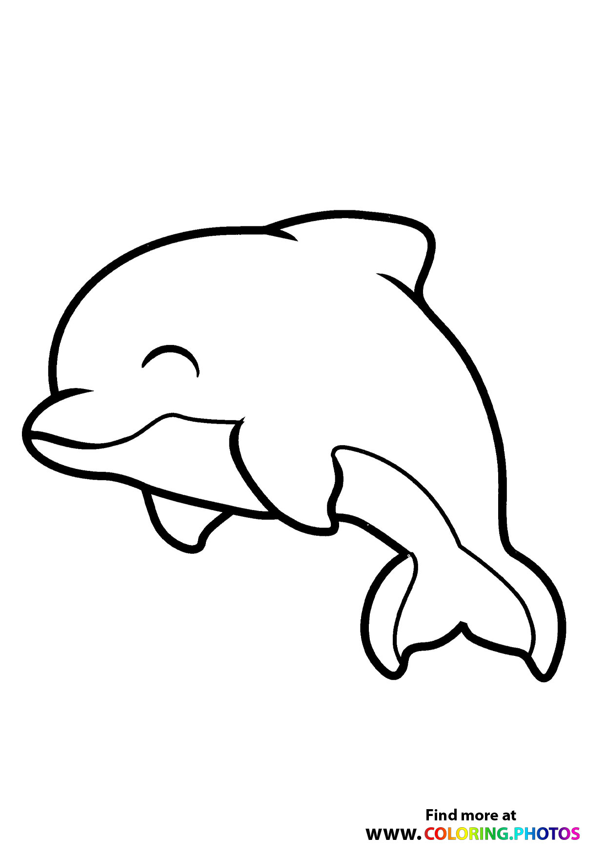Dolphin jumping in the air - Coloring Pages for kids