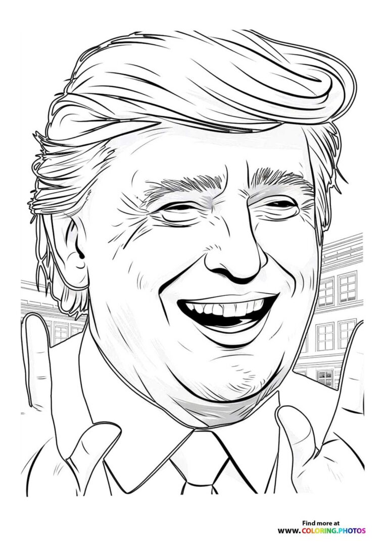 Donald Trump portrait - Coloring Pages for kids
