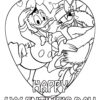 Donald and Daisy valentines coloring page