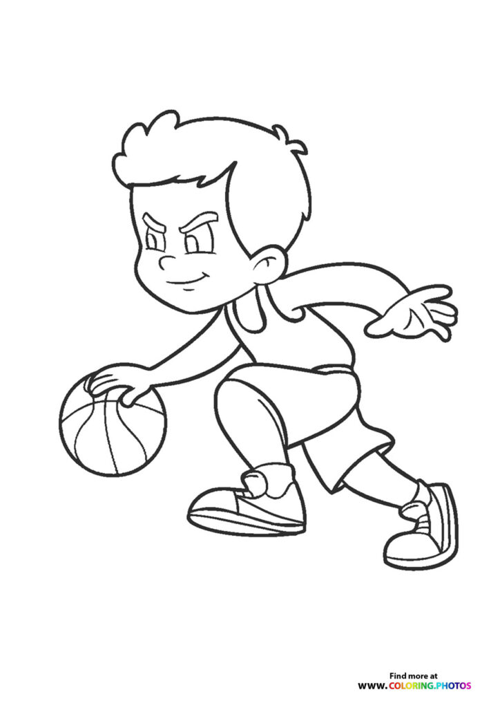 Young Basketball Player Dribbling