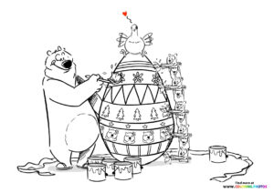 Easter with Grizzy and the Lemmings coloring page