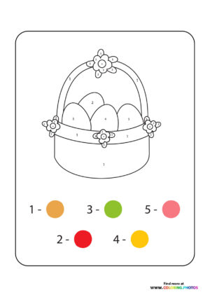 Easter basket color by numbers