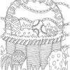 Easter basket doodle coloring page