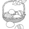 Easter basket with a flower coloring page