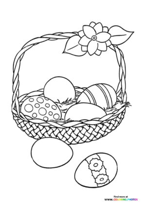 Easter basket with a flower coloring page