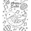 Easter bird doodle coloring page