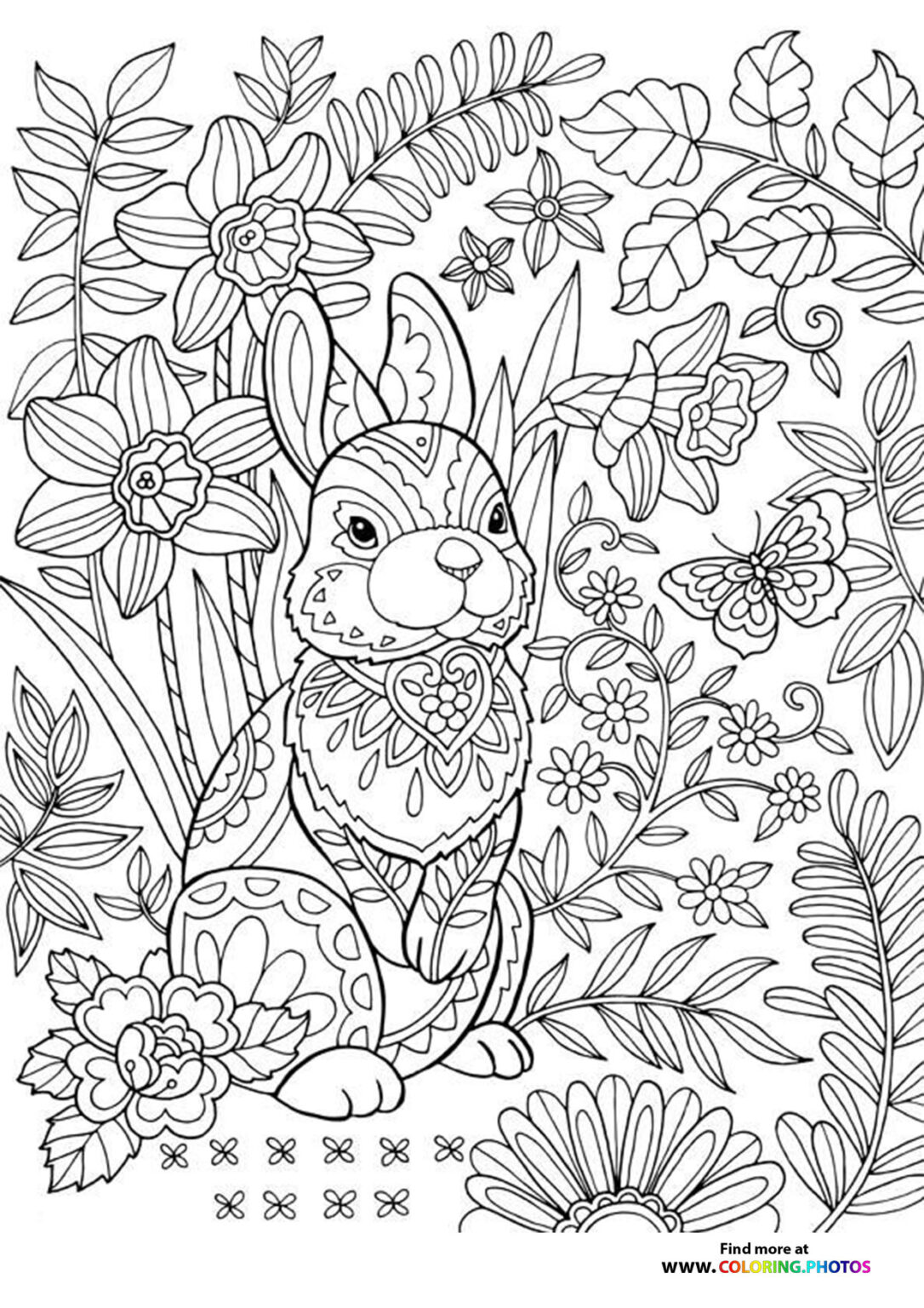 Easter bunny for adults - Coloring Pages for kids