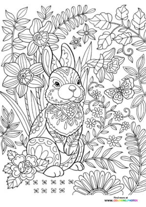 Easter bunny for adults coloring page