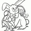 Easter bunny hiding eggs coloring page