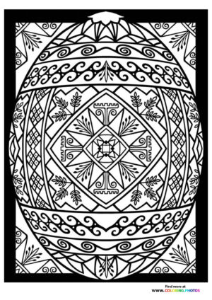 Easter egg for adults coloring page