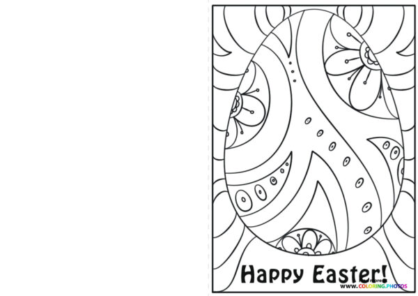 Easter egg card coloring page