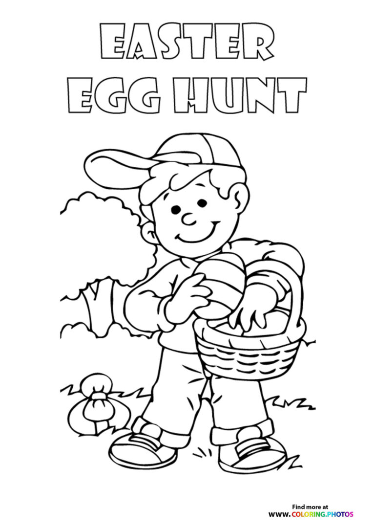 Easter egg hunt - Coloring Pages for kids | Free and easy print