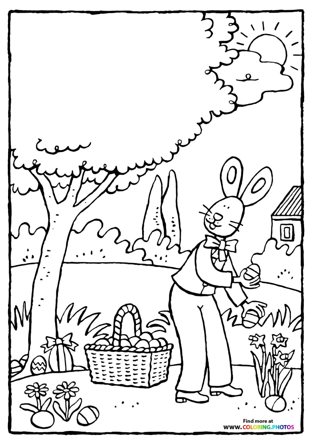 Easter egg hunt - Coloring Pages for kids | Free and easy print