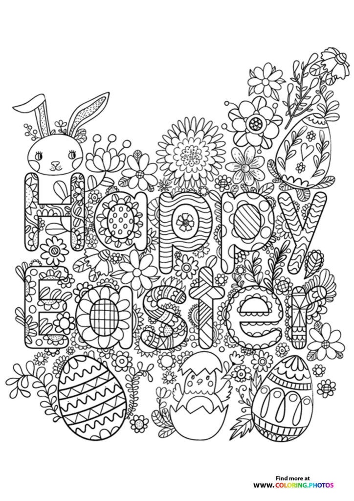Easter adult coloring Coloring Pages for kids Free and easy print