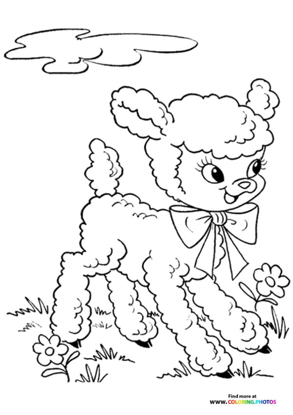 Easter sheep coloring page