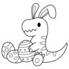Easter T-rex with eggs coloring page