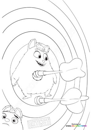 Ed and Op playing darts coloring page
