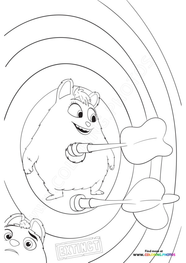 Ed and Op playing darts coloring page