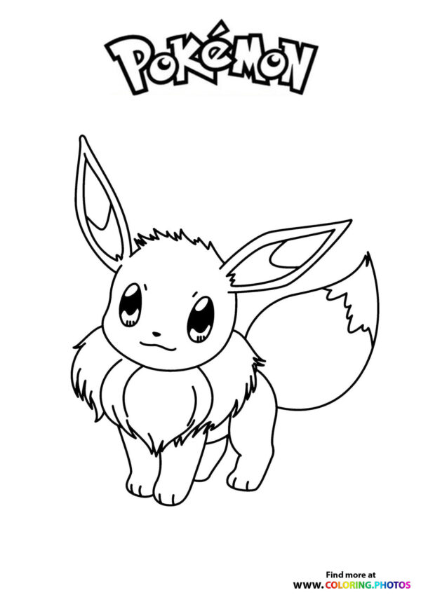 Cute Eevee - Pokemon coloring page