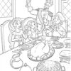 Elena Thanksgiving day family dinner coloring page