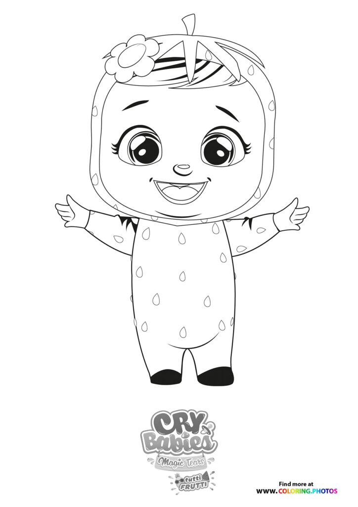 Tutti Frutti from Cry Babies Tutti Frutti smiling with arms outstretched coloring page