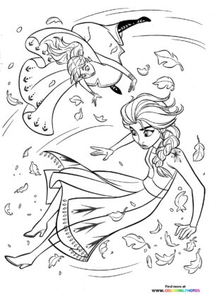 Elsa and Anna  falling
