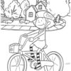 Emily on a bike coloring page