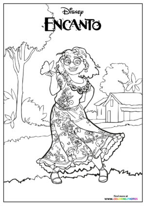 Encanto Mirabel Madrigal with a butterfly coloring page