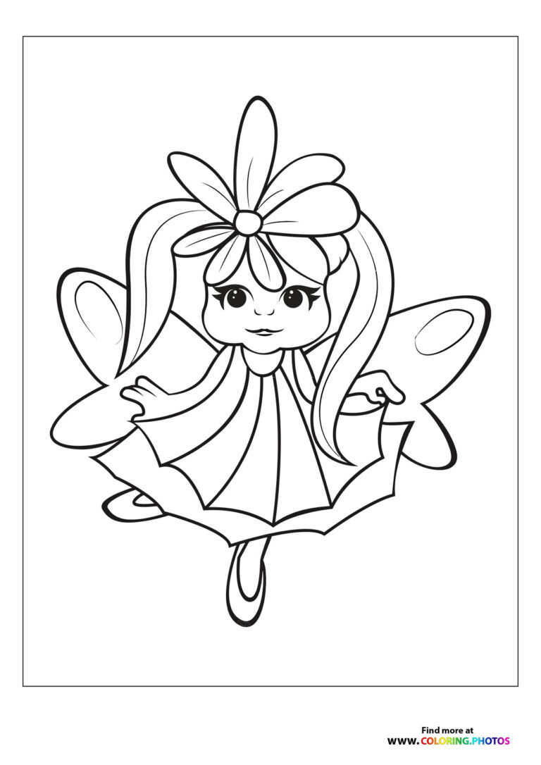 Fairy with dress - Coloring Pages for kids