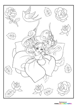 Fairy with roses - Coloring Pages for kids