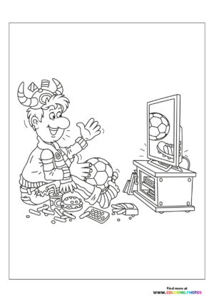 Fan watching football