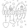 February Valentines month coloring page