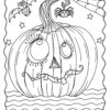 Female halloween pumpkin coloring page
