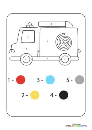 Fire truck color by numbers
