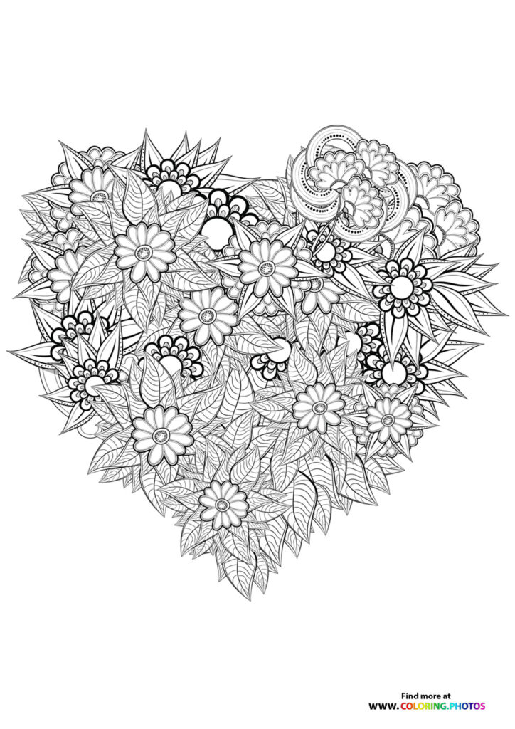 Valentines mandalas - Coloring Pages for kids | Free print or download