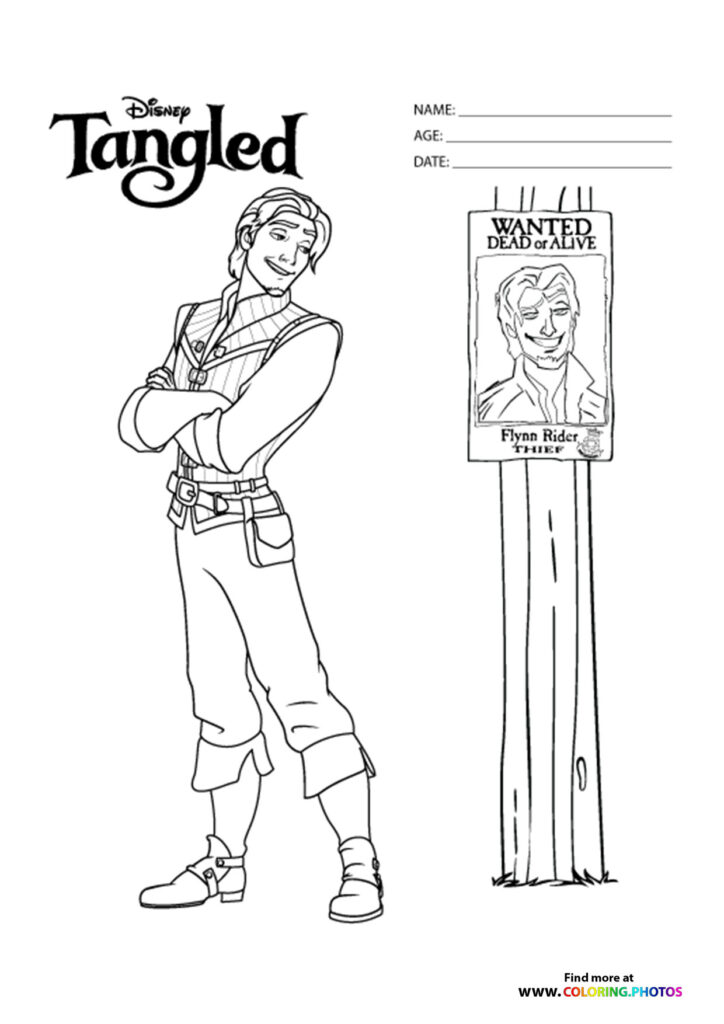 Tangled - Coloring Pages for kids | Free and Easy print or download