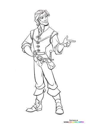 Flynn Rider from Tangled coloring page