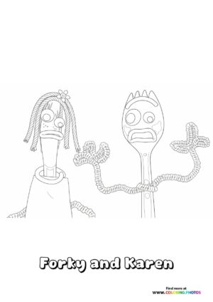 Forky and Karen Beverly from Toy Story 5