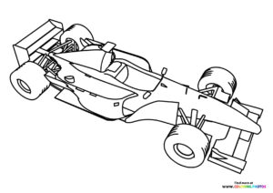 Formula 1 race car coloring page