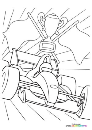 Formula 1 trophy coloring page