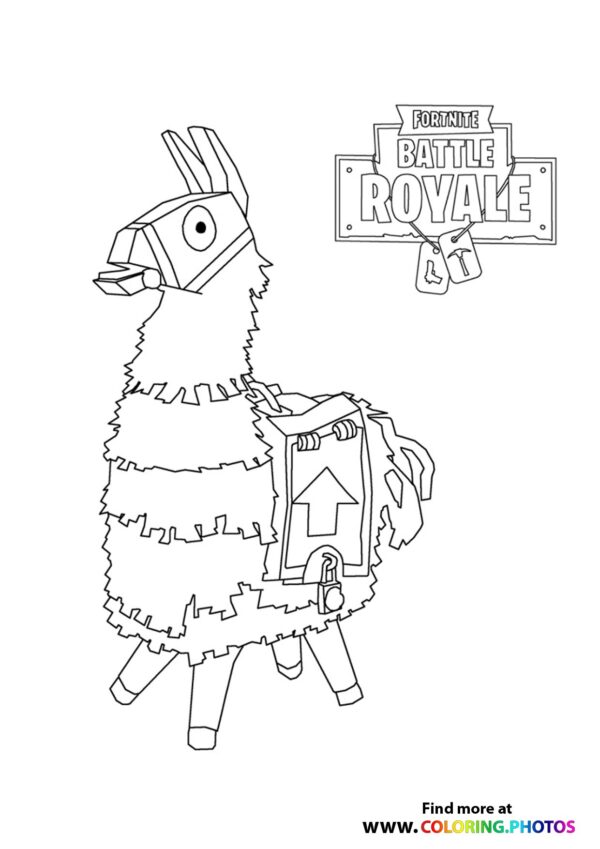 Fortnite Llama coloring page