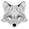 Fox coloring page for adults