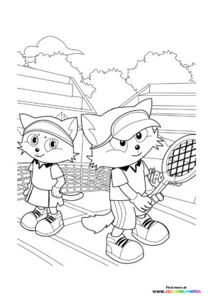 Foxes playing tennis