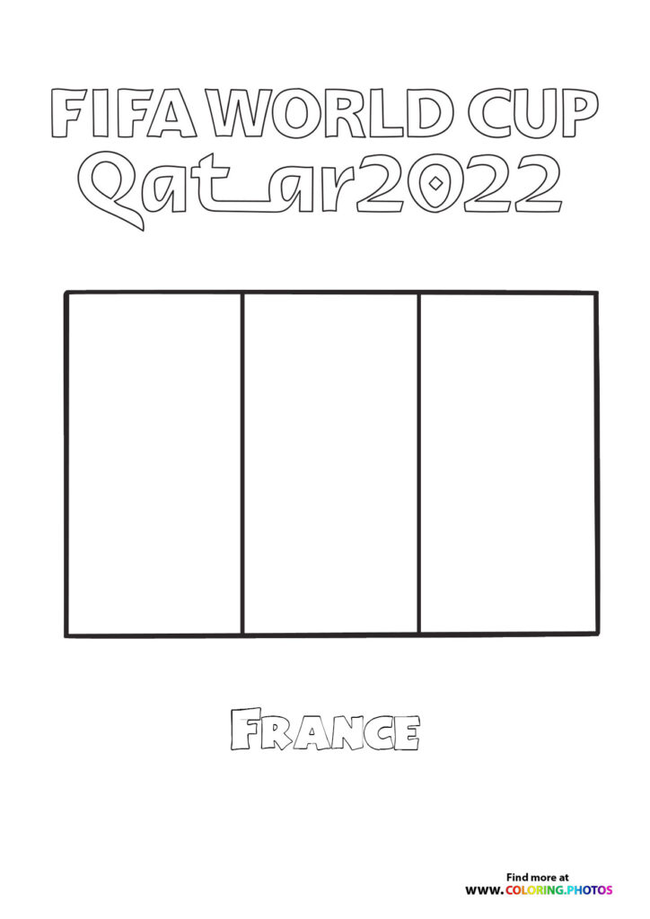 France World Cup flag - Coloring Pages for kids