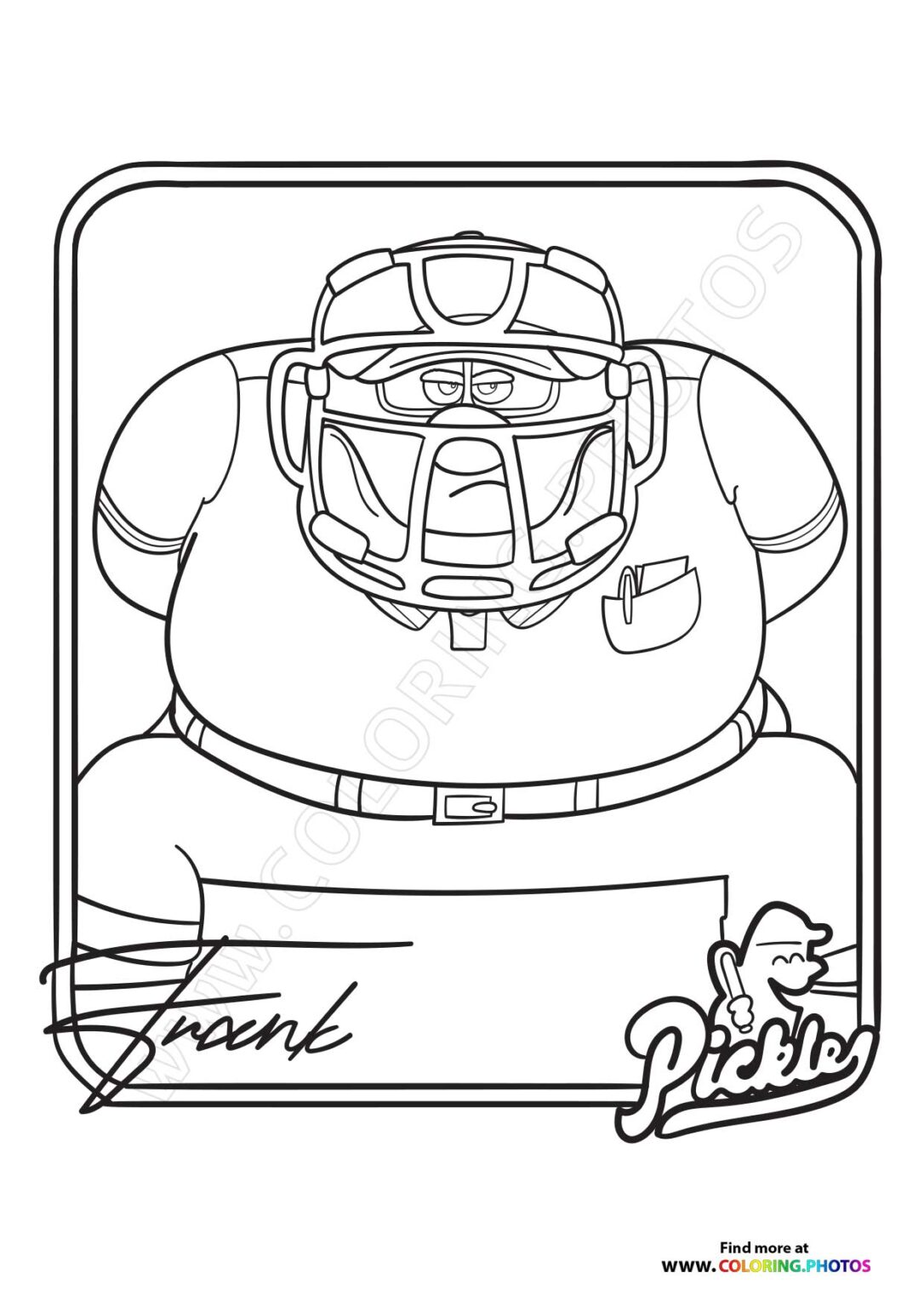 Frank from Win or Lose - Coloring Pages for kids
