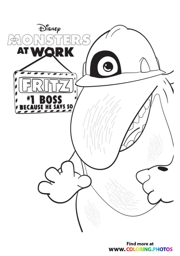 Fritz - Monsters at work coloring page