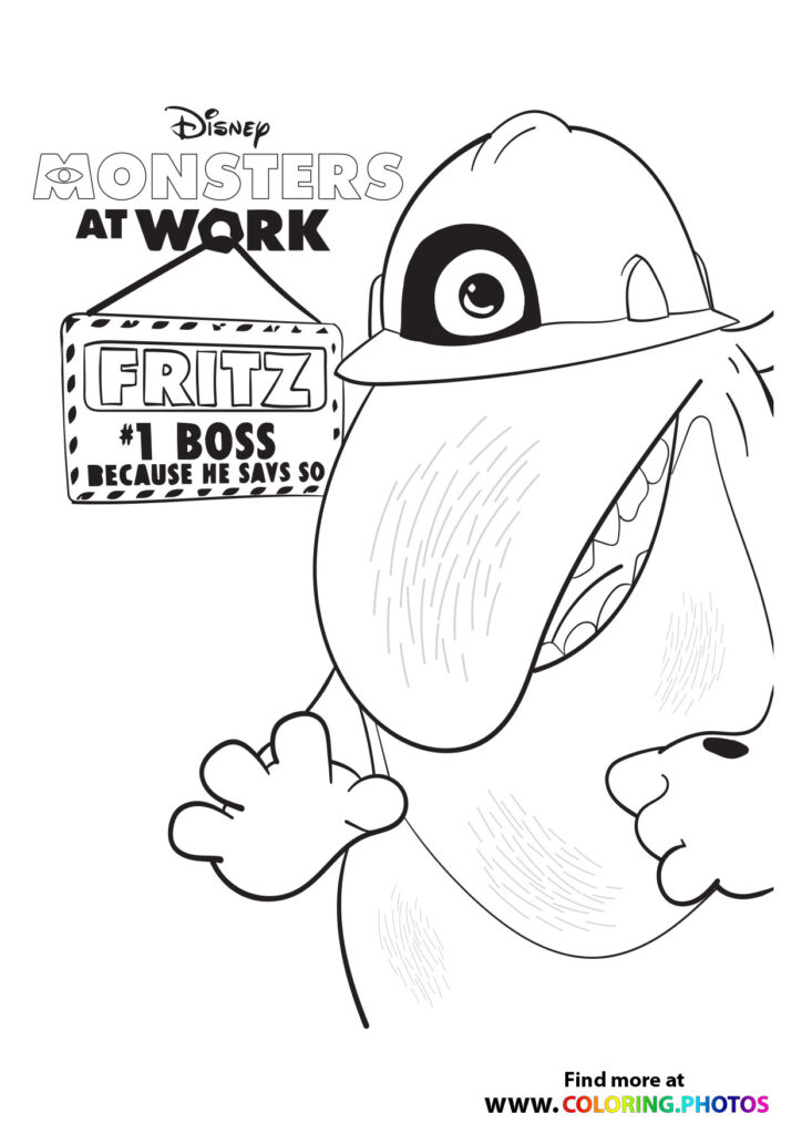 Monsters at work coloring pages for kids - Disney | Free print or download