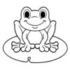 Cute frog on a leaf coloring page