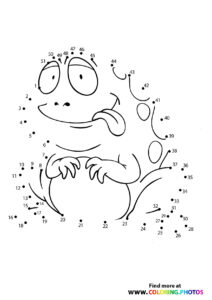 Frog dot the dots - Coloring Pages for kids
